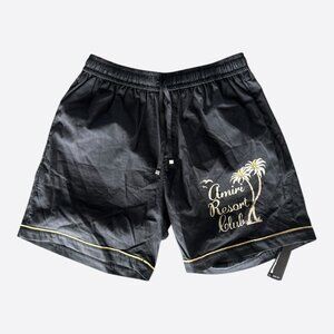 Amiri Black & Gold Resort Club Logo Shorts